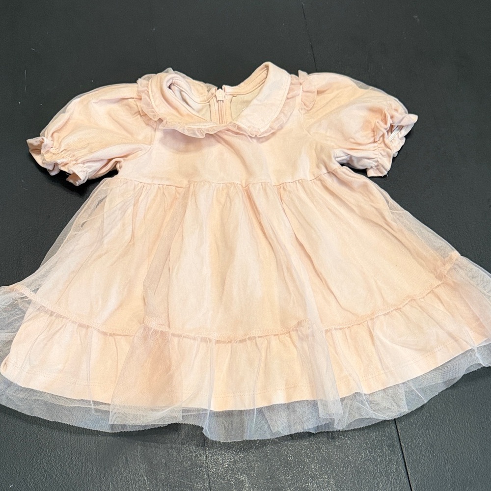 Amazon Essentials Pale Pink Baby Dress with Tulle Trim